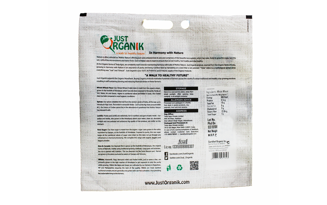 Just Organik Wheat Flour    Pack  5 kilogram